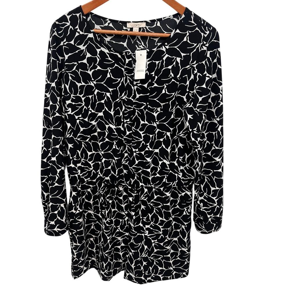 LOFT NWT Black & White Romper // 4
